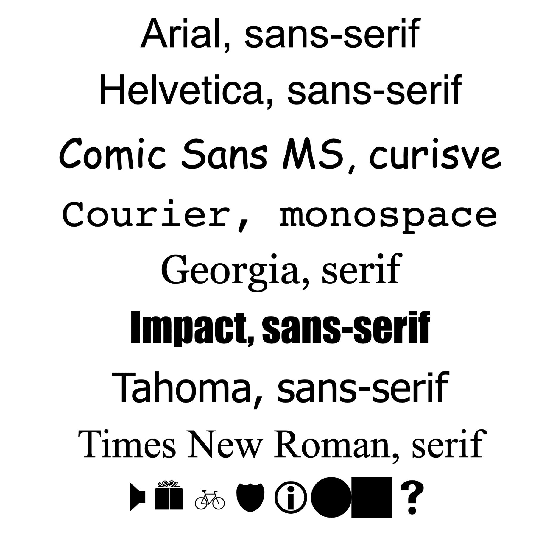 Websafe fonts